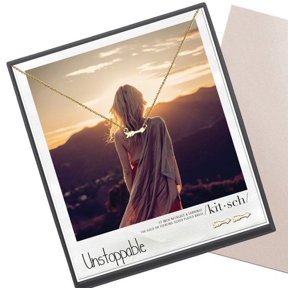 Kitsch Gold Plated Unstoppable  Arrows Necklace and Earring Set New - Picture 5 of 11